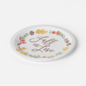 Fall in Liebe-HerbstWatercolor Pappteller (Schrägansicht)