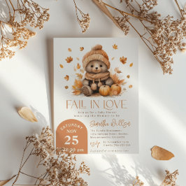 Fall in Liebe Kleine Teddy Bear Pumpkin Baby Dusch Einladung