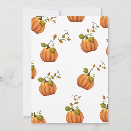 Fall in Liebe Kürbis Blumendusche Einladung (Rückseite)