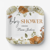 Fall in Liebe Kürbis Blumendusche Einladung Pappteller (Vorderseite)