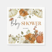 Fall in Liebe Kürbis Blumendusche Einladung Serviette (Vorderseite)