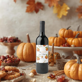 Fall in Liebe Kürbis Blumendusche Einladung Weinetikett