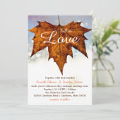 Fall in Liebe Leaf Foto - Einladung zur Hochzeit (Stehend Vorderseite)