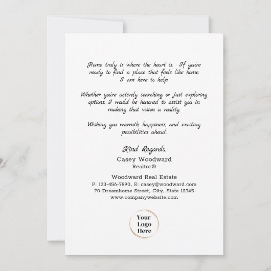 Fall in Liebe mit einem neuen Zuhause? | Realtor M Karte (Rückseite)