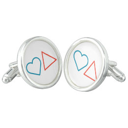 "Fall in Liebe mit Wandel" Silver Cufflinks Manschetten Knöpfe