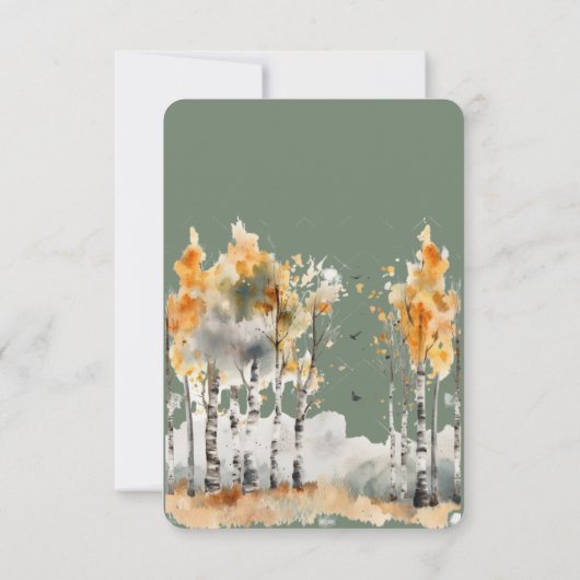 Fall in Liebe Mountain Wedding RSVP Card (Rückseite)