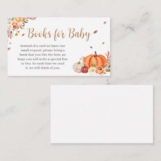 Fall in Liebe Orange Pumpkin Books für Baby Begleitkarte (Vorne/Hinten)