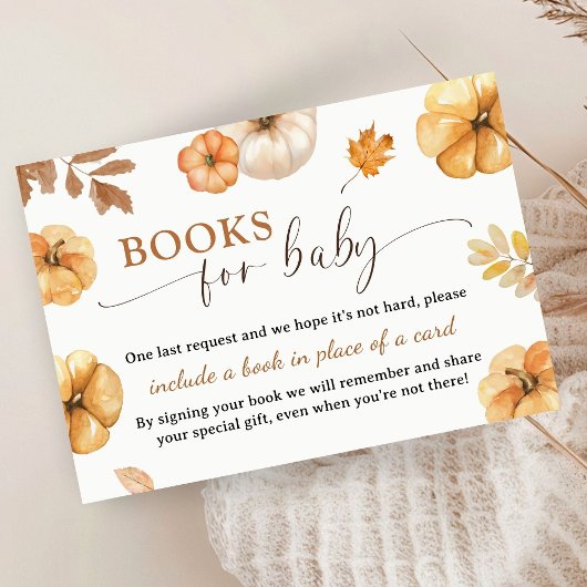 Fall in Liebe Pumpkin Baby Duschbücher für Baby Begleitkarte