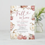 Fall in Liebe Pumpkin Baby Dusche Einladung (Stehend Vorderseite)