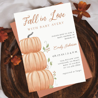 Fall in Liebe Pumpkin Baby Dusche Einladung
