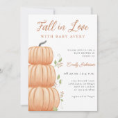 Fall in Liebe Pumpkin Baby Dusche Einladung (Vorderseite)