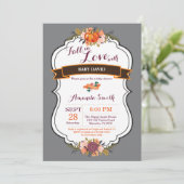 Fall in Liebe Pumpkin Baby Dusche Einladung Gary (Stehend Vorderseite)