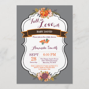 Fall in Liebe Pumpkin Baby Dusche Einladung Gary