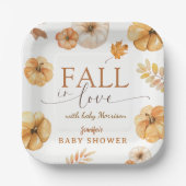 Fall in Liebe Pumpkin Baby Duschpapier Pappteller (Vorderseite)