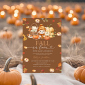 Fall in Liebe Pumpkin Basket Bären Fall Baby Dusch Einladung