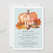Fall in Liebe Pumpkin Blue Drive-by Baby Shower Einladung (Vorderseite)