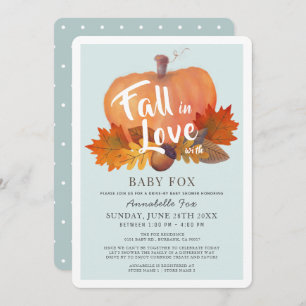 Fall in Liebe Pumpkin Blue Drive-by Baby Shower Einladung