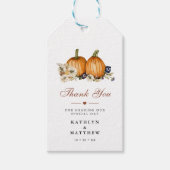 Fall in Liebe Pumpkin Botanische Hochzeit Vielen D Geschenkanhänger (Vorderseite)