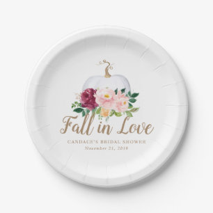 Fall in Liebe Pumpkin Brautparty Sticker Plättchen Pappteller