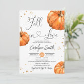 Fall in Liebe Pumpkin Bridal Dusche Einladung (Stehend Vorderseite)