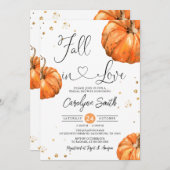 Fall in Liebe Pumpkin Bridal Dusche Einladung (Vorne/Hinten)