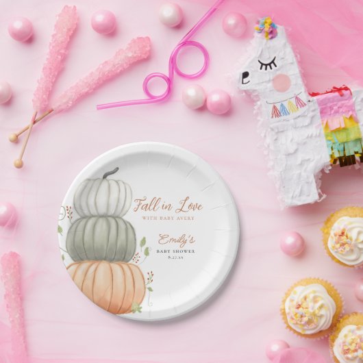 Fall in Liebe Pumpkin Fall Baby Dusche Pappteller (Party)