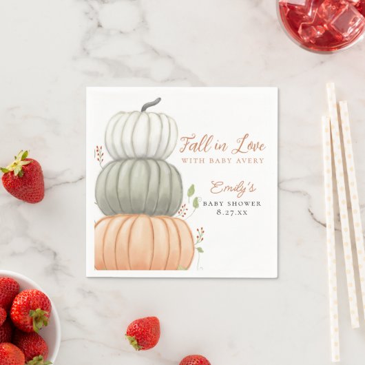 Fall in Liebe Pumpkin Fall Baby Dusche Serviette (Beispiel)