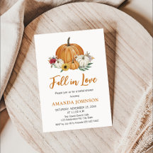 Fall in Liebe Pumpkin Fall Bridal Dusche Einladung