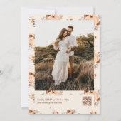 Fall in Liebe Pumpkin Foto QR-Code Hochzeit Einladung (Rückseite)