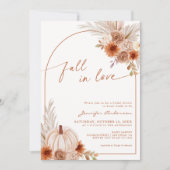 Fall in Liebe Pumpkin Herbstbogen Brautparty Einladung (Vorderseite)