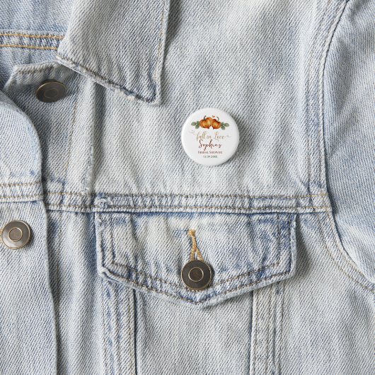 Fall in Liebe Pumpkin Herz Brautparty Button (Beispiel)