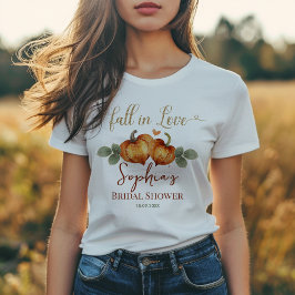 Fall in Liebe Pumpkin Herz Brautparty T-Shirt