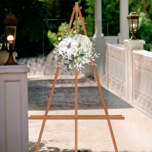 Fall in Liebe Pumpkin Hochzeit Willkommenszeichen Acrylschild