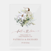 Fall in Liebe Pumpkin Hochzeit Willkommenszeichen Acrylschild (Vorderseite)