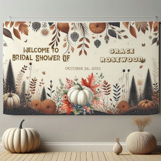Fall in Liebe Pumpkin Land Rustikales Brautparty Banner