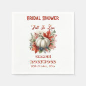 Fall in Liebe Pumpkin Land Rustikales Brautparty Serviette (Vorderseite)