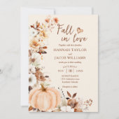 Fall in Liebe Pumpkin QR Code Hochzeit Einladung (Vorderseite)