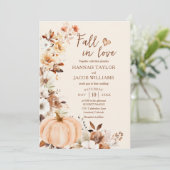 Fall in Liebe Pumpkin QR Code Hochzeit Einladung (Stehend Vorderseite)