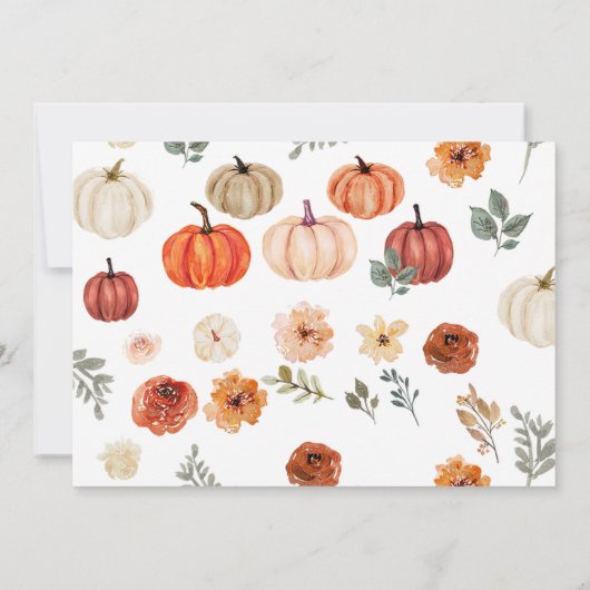 Fall in Liebe Pumpkin Rustic Baby Dusche Foto Einladung (Rückseite)