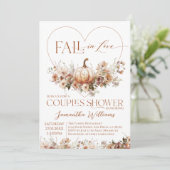 Fall in Liebe Pumpkin Wildblume Paare Dusche Einladung (Stehend Vorderseite)
