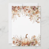 Fall in Liebe Pumpkin Wildblume Paare Dusche Einladung (Rückseite)