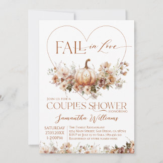 Fall in Liebe Pumpkin Wildblume Paare Dusche Einladung