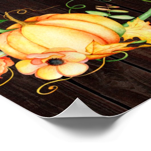 Fall in Liebe Pumpkins Begrüßungszeichen Poster (Ecke)