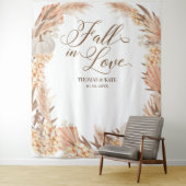 Fall in Liebe Pumpkins boho Pampas Hochzeitsbanner Wandteppich (Beispiel)