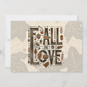 FALL IN LIEBE Retro Herbst Verlobung Dusche Einladung (Rückseite)