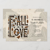 FALL IN LIEBE Retro Herbst Verlobung Dusche Einladung (Vorne/Hinten)