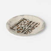 FALL IN LIEBE Retro Herbst Verlobung Dusche Pappteller (Schrägansicht)