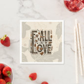 FALL IN LIEBE Retro Herbst Verlobung Dusche Serviette (Beispiel)