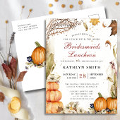 Fall in Liebe Rustikale Pumpkin Bridesmaier Lunche Einladungspostkarte