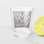 Fall in Liebe Schwarzes Herzmuskelglas Schnapsglas (Rückseite)